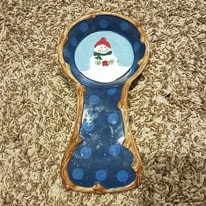 Snowman winter Christmas kitchen spoon rest